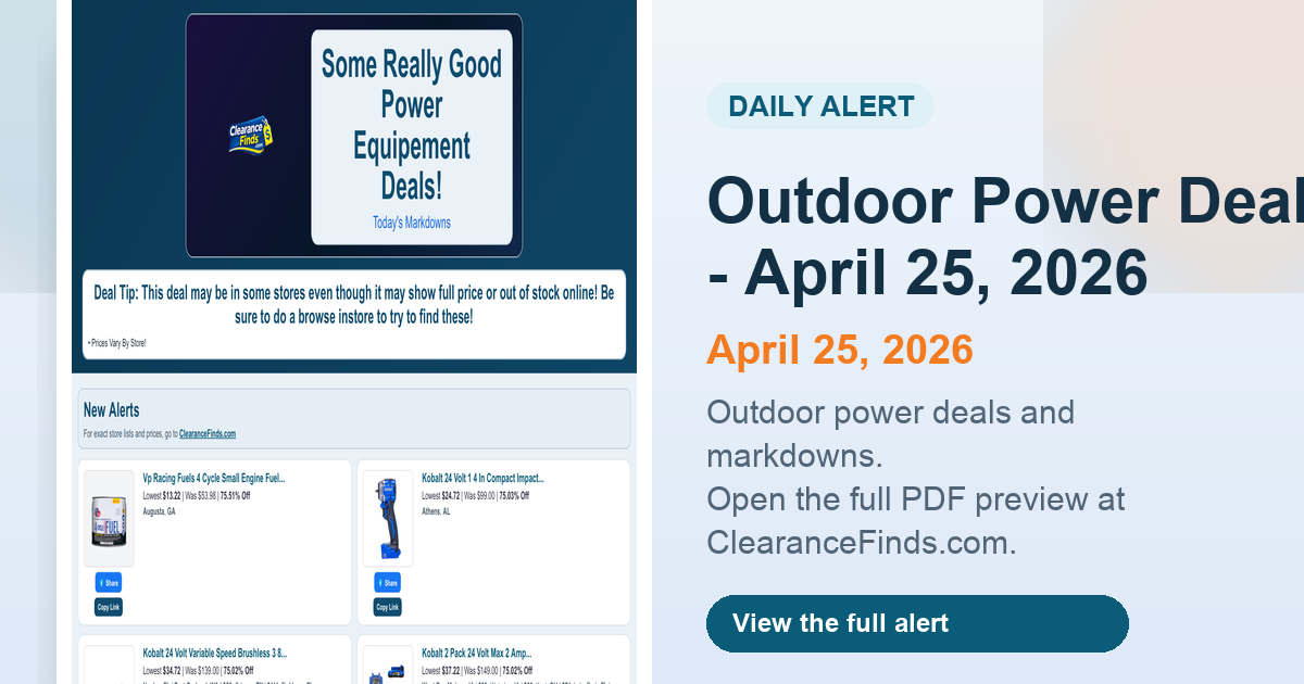 Outdoor Power Deals - April 25, 2026 preview