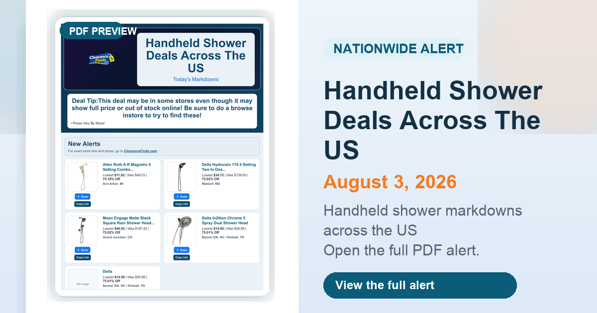 Handheld Shower Deals Across The US preview