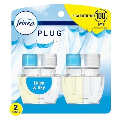 Febreze PLUG 0.87 -fl oz Linen and Sky Refill Air Freshener 2 -Pack