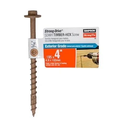 Simpson Strong-Tie Strong-Drive SDWH Timber-Hex 5/16-in x 4-in Double-barrier Exterior Construction screws