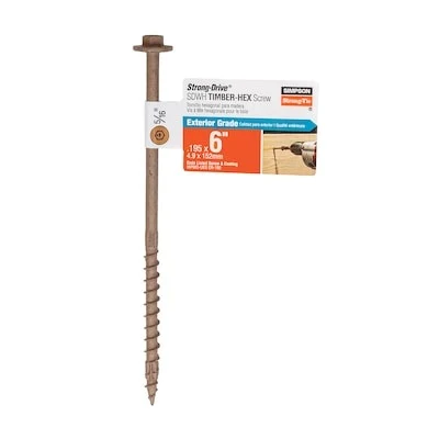 Simpson Strong-Tie Strong-Drive SDWH Timber-Hex 5/16-in x 6-in Double-barrier Exterior Construction screws