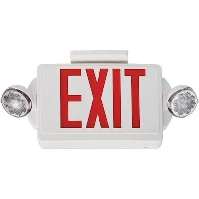 Lithonia Lighting Contractor Select LHQM 5 -Watt 120/277 -Volt LED White Hardwired Exit Light with Red Lights