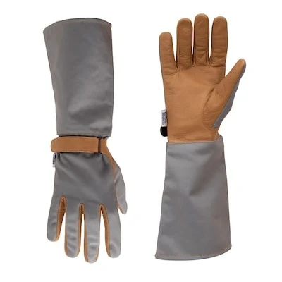 Project Source Gray Leather/Polyester Gardening Gloves 1 -Pairs