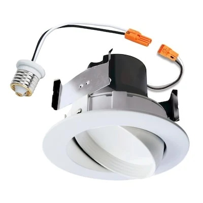 HALO White 4-in 615 -Lumens Switchable Round Dimmable LED Wet rated Recessed Downlight