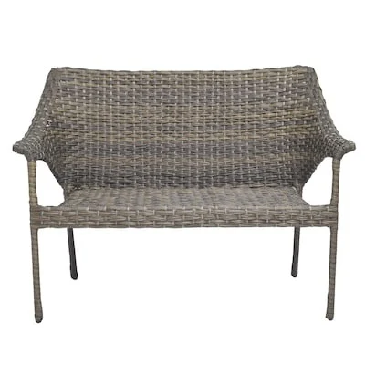 Style Selections Lola Wicker Outdoor Loveseat and Steel Frame