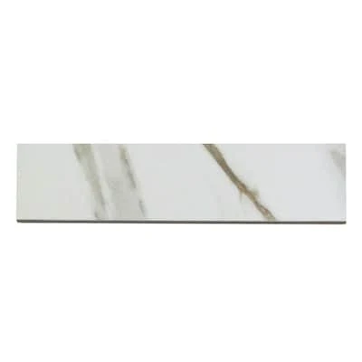 Origin 21 Statuario Crema Bullnose 3-in x 12-in Polished Porcelain Marble look Floor and Wall Tile ( 0.234-sq ft / Piece )