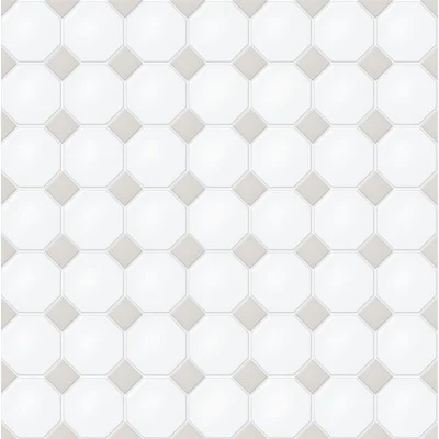 Satori Hudson Brilliant White and Gray 12-in x 12-in Matte Porcelain Patterned Basketweave Mosaic Floor and Wall Tile ( 0.91-sq ft / Piece )