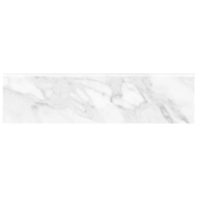 Satori White Regent Carrara 2-in x 8-in Glossy Ceramic Bullnose Tile
