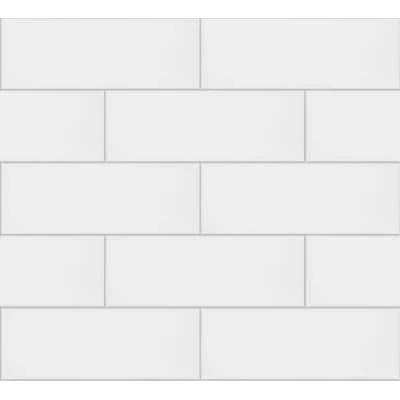 Satori Hudson Brilliant White 4-in x 8-in Glossy Ceramic Subway Wall Tile ( 0.21-sq ft / Piece )