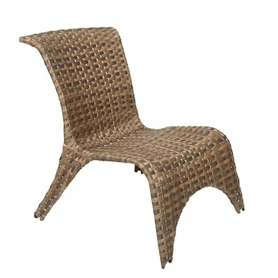 Style Selections Lola Wicker Stackable Black Steel Frame Stationary Conversation Chair with Woven Seat