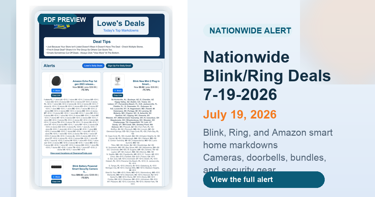 Nationwide Blink/Ring Deals 7-19-2026 preview