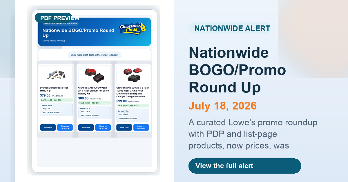 Nationwide BOGO/Promo Round Up preview