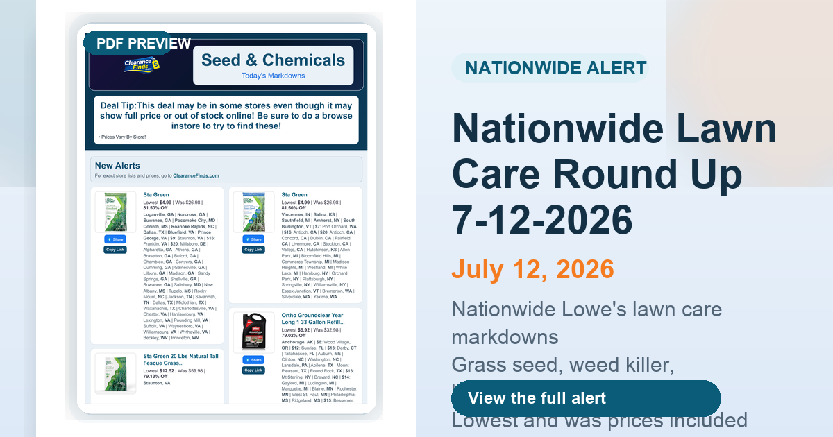 Nationwide Lawn Care Round Up 7-12-2026 preview