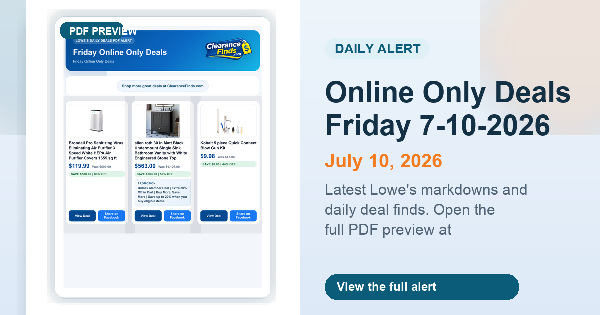 Online Only Deals Friday 7-10-2026 preview