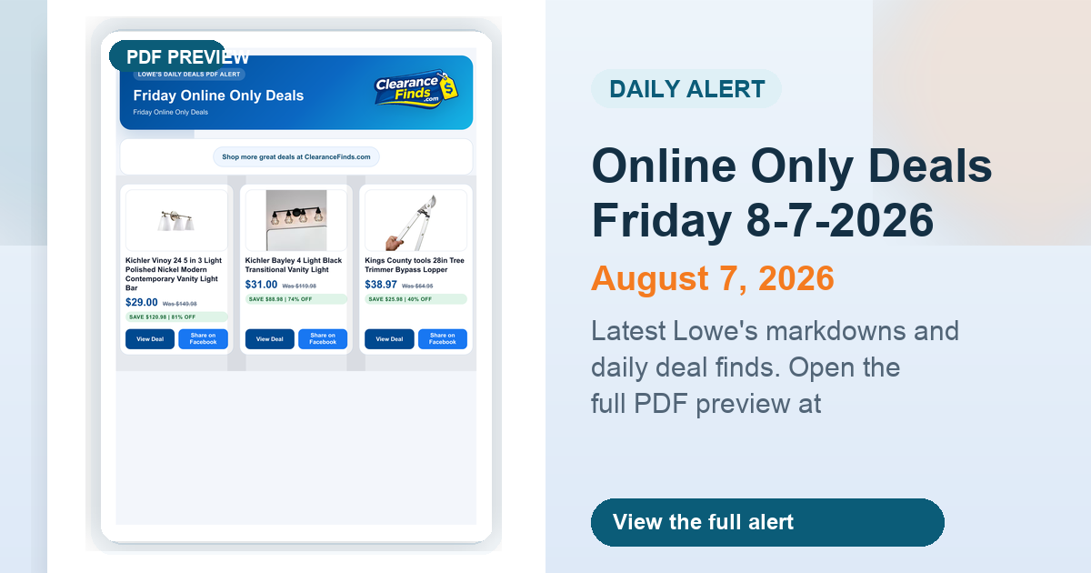 Online Only Deals Friday 8-7-2026 preview