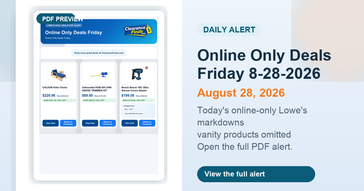 Online Only Deals Friday 8-28-2026 preview