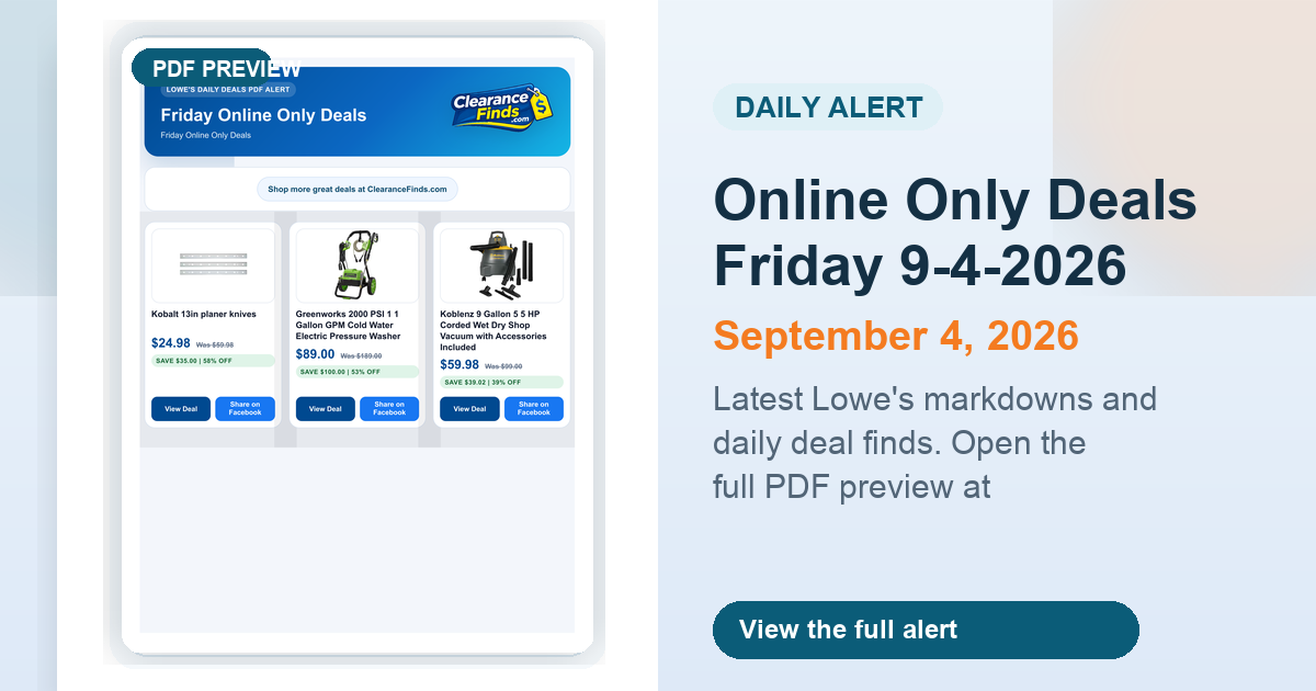 Online Only Deals Friday 9-4-2026 preview