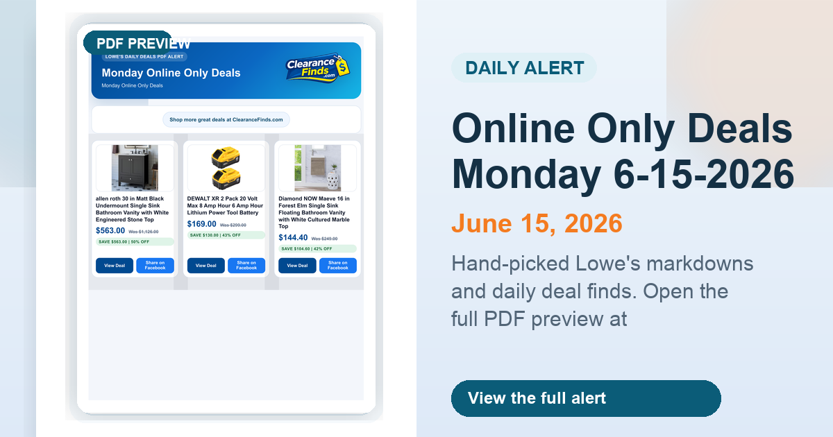 Online Only Deals Monday 6-15-2026 preview