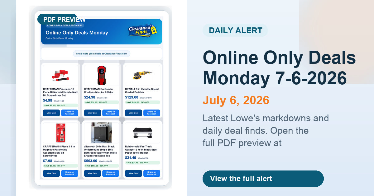 Online Only Deals Monday 7-6-2026 preview