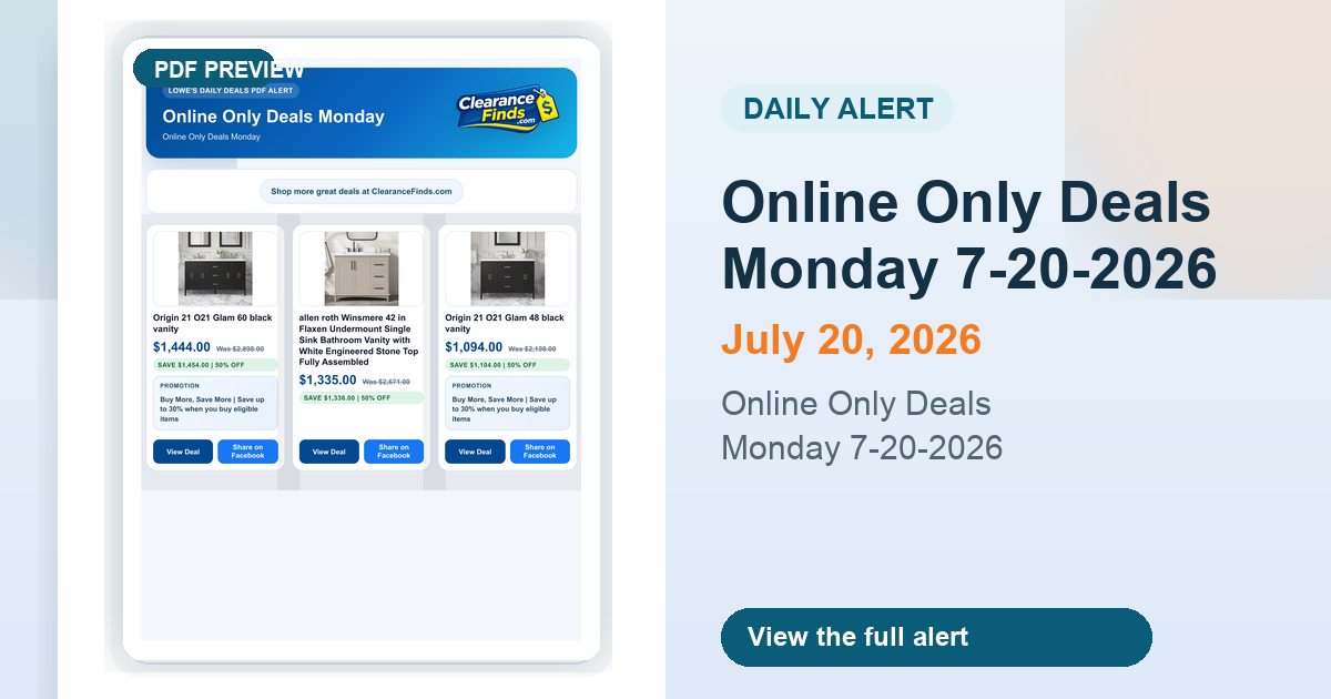 Online Only Deals Monday 7-20-2026 preview