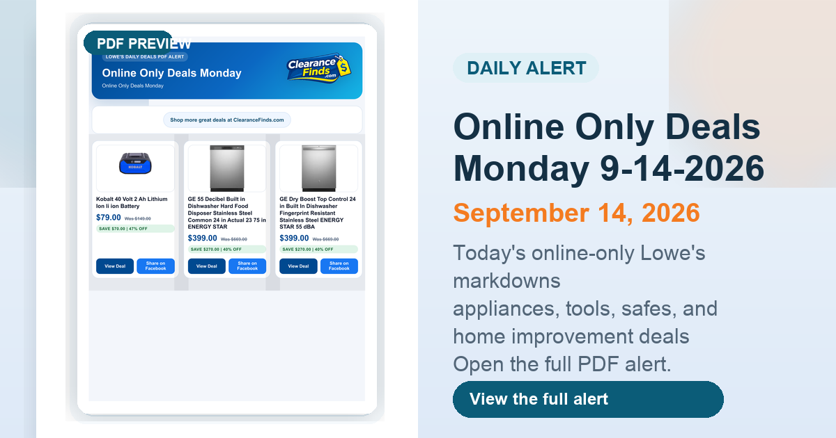 Online Only Deals Monday 9-14-2026 preview