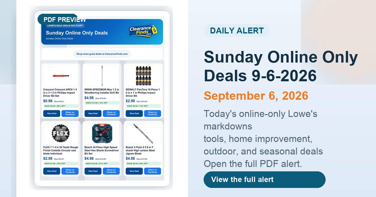 Sunday Online Only Deals 9-6-2026 preview