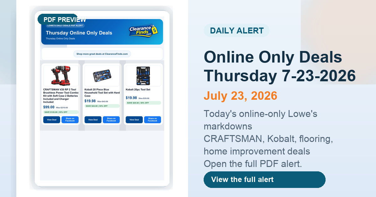 Online Only Deals Thursday 7-23-2026 preview