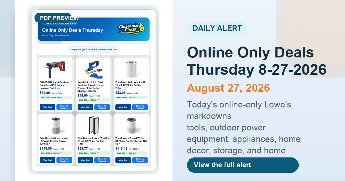 Online Only Deals Thursday 8-27-2026 preview