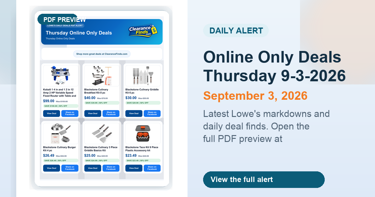 Online Only Deals Thursday 9-3-2026 preview