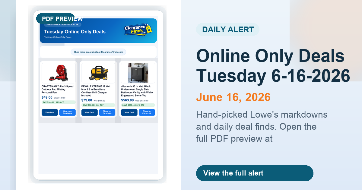 Online Only Deals Tuesday 6-16-2026 preview