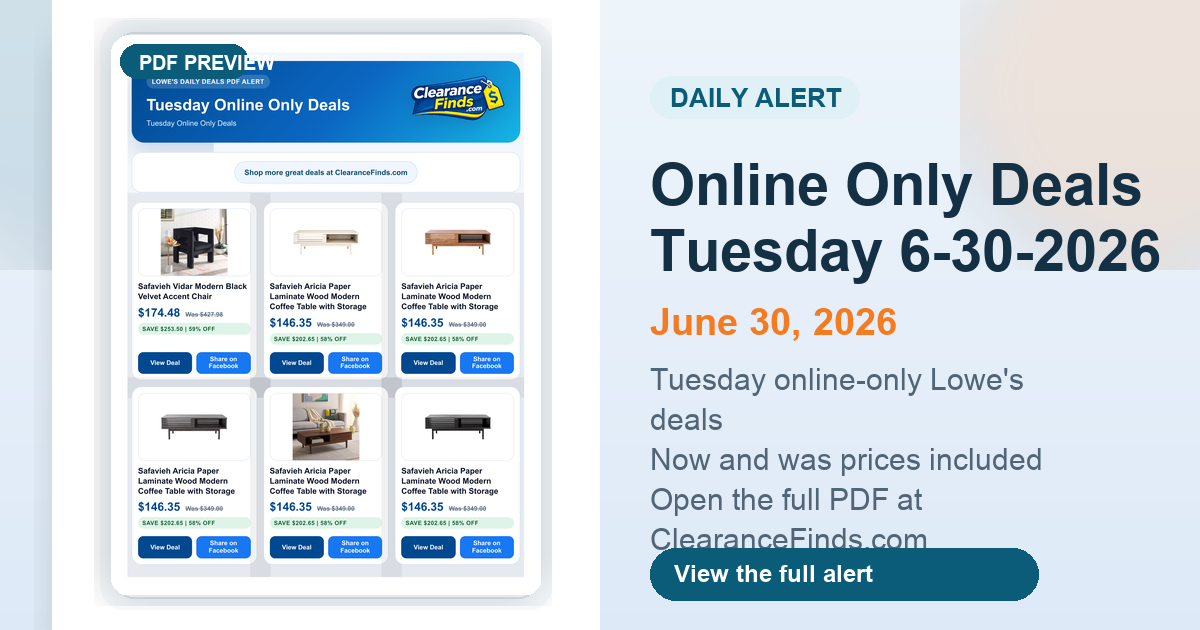 Online Only Deals Tuesday 6-30-2026 preview