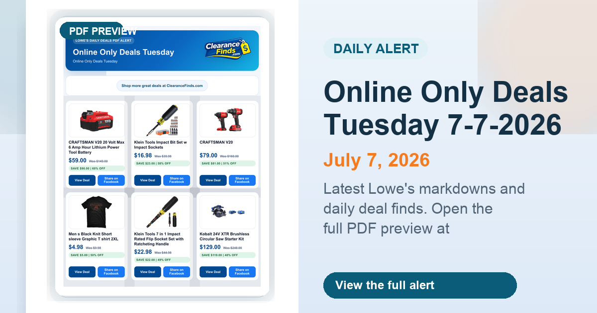 Online Only Deals Tuesday 7-7-2026 preview