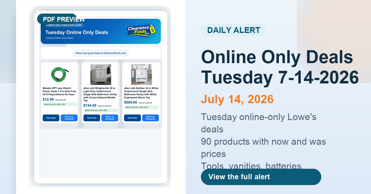 Online Only Deals Tuesday 7-14-2026 preview