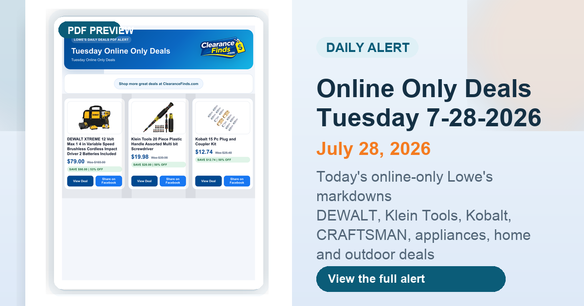 Online Only Deals Tuesday 7-28-2026 preview