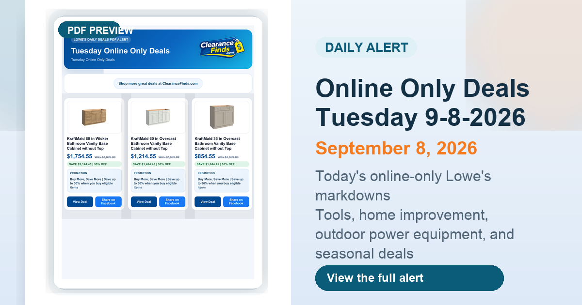 Online Only Deals Tuesday 9-8-2026 preview