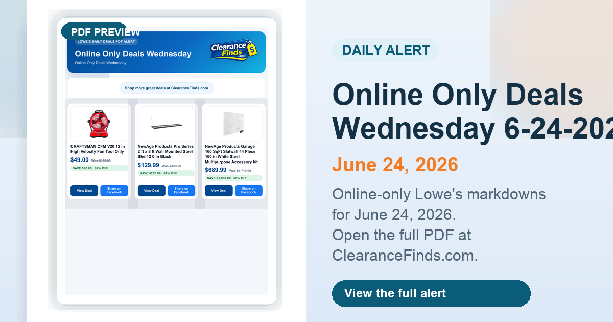 Online Only Deals Wednesday 6-24-2026 preview