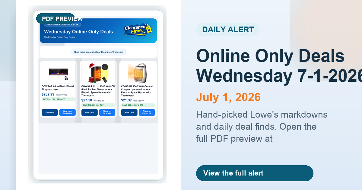 Online Only Deals Wednesday 7-1-2026 preview