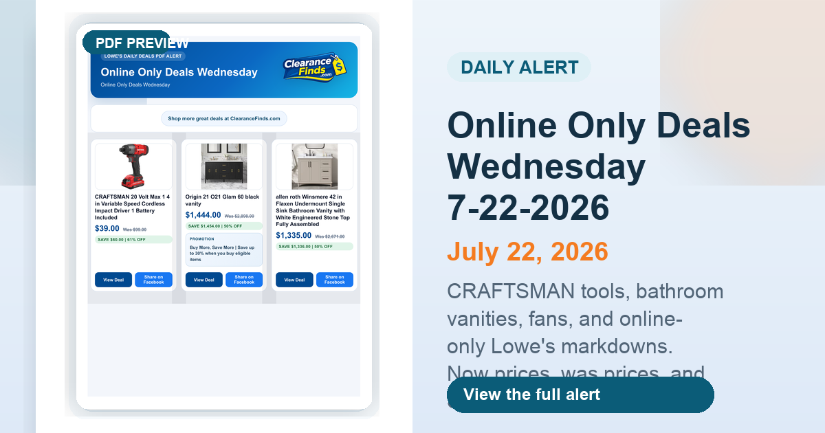 Online Only Deals Wednesday 7-22-2026 preview