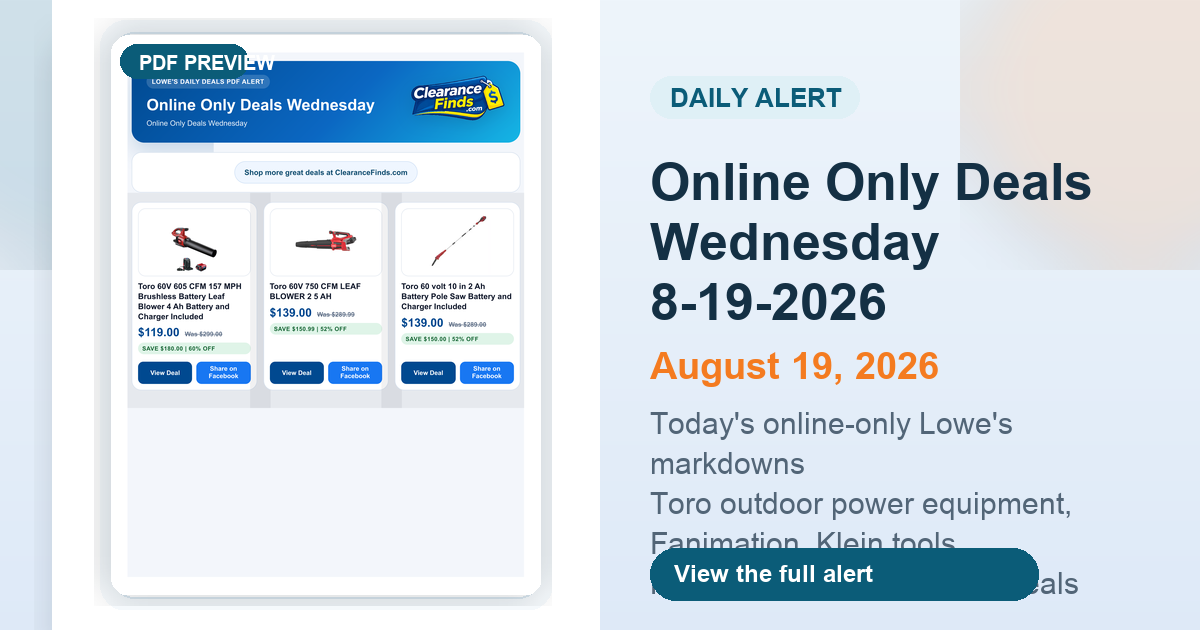 Online Only Deals Wednesday 8-19-2026 preview