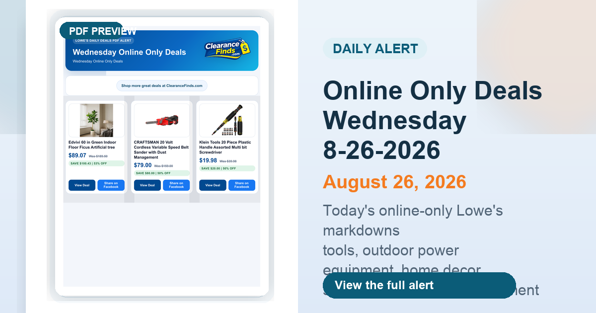 Online Only Deals Wednesday 8-26-2026 preview