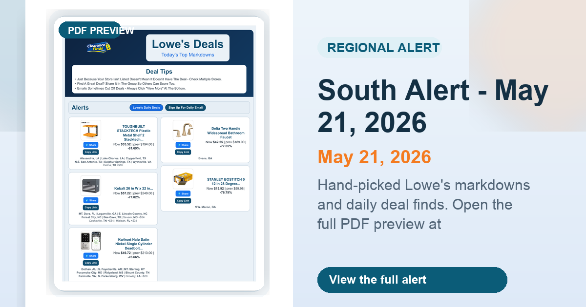 South Alert - May 21, 2026 preview