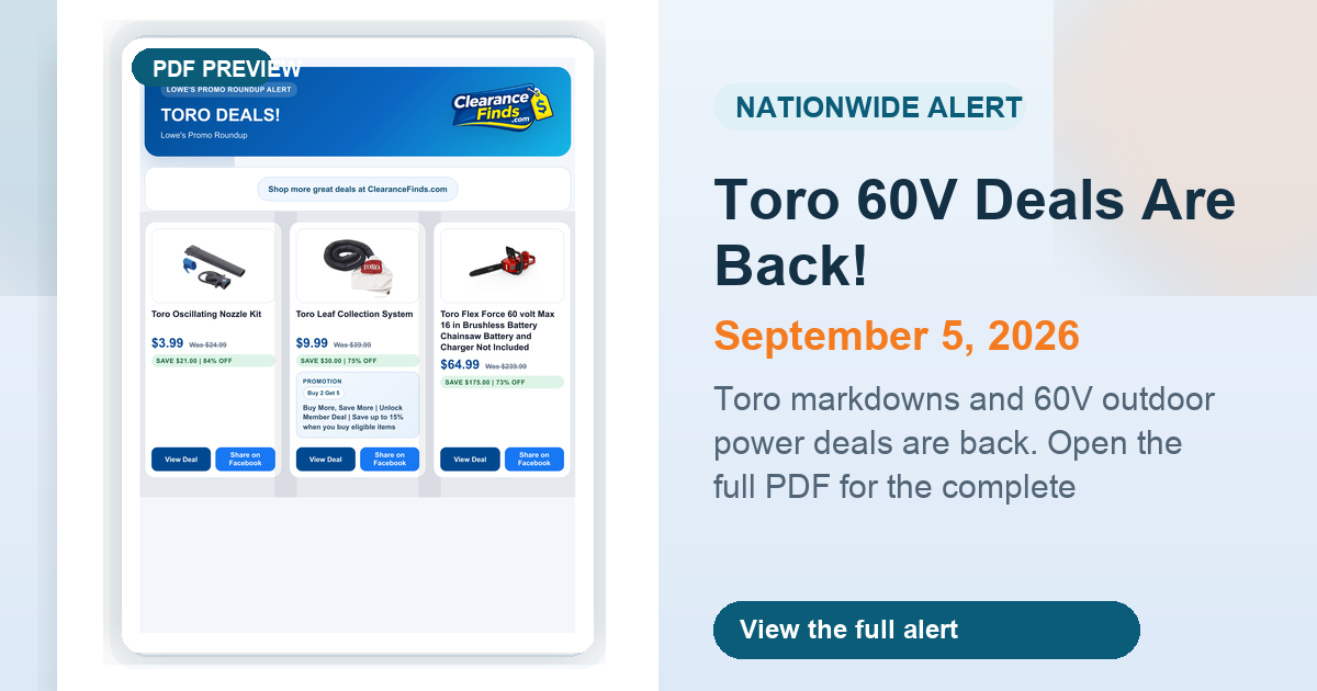 Toro 60V Deals Are Back! preview