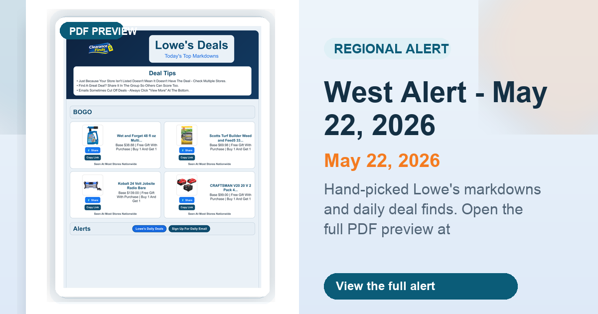 West Alert - May 22, 2026 preview