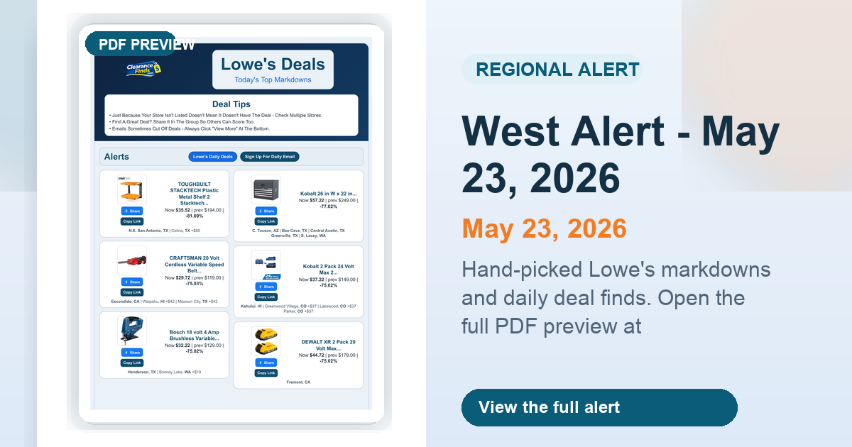 West Alert - May 23, 2026 preview